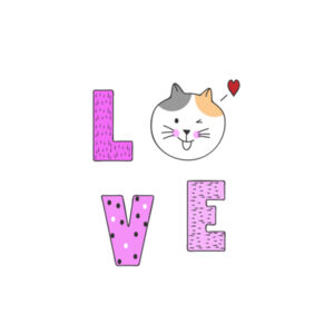 Cat "love" pillow case Design