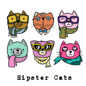 Hipster Cats - Cushion Cover Design